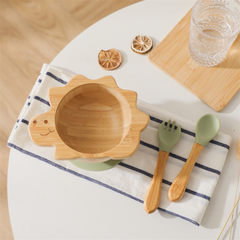 Baby Food Chopper - Baby Wooden Tableware Set Dinosaur Bamboo