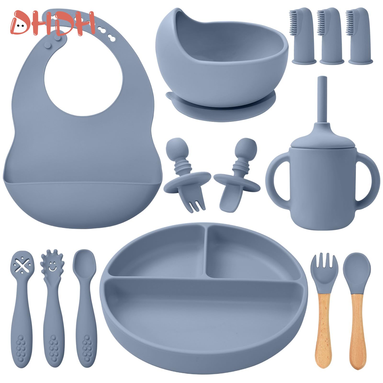 Baby Food Chopper - Silicone Baby Feeding Set Tableware Baby