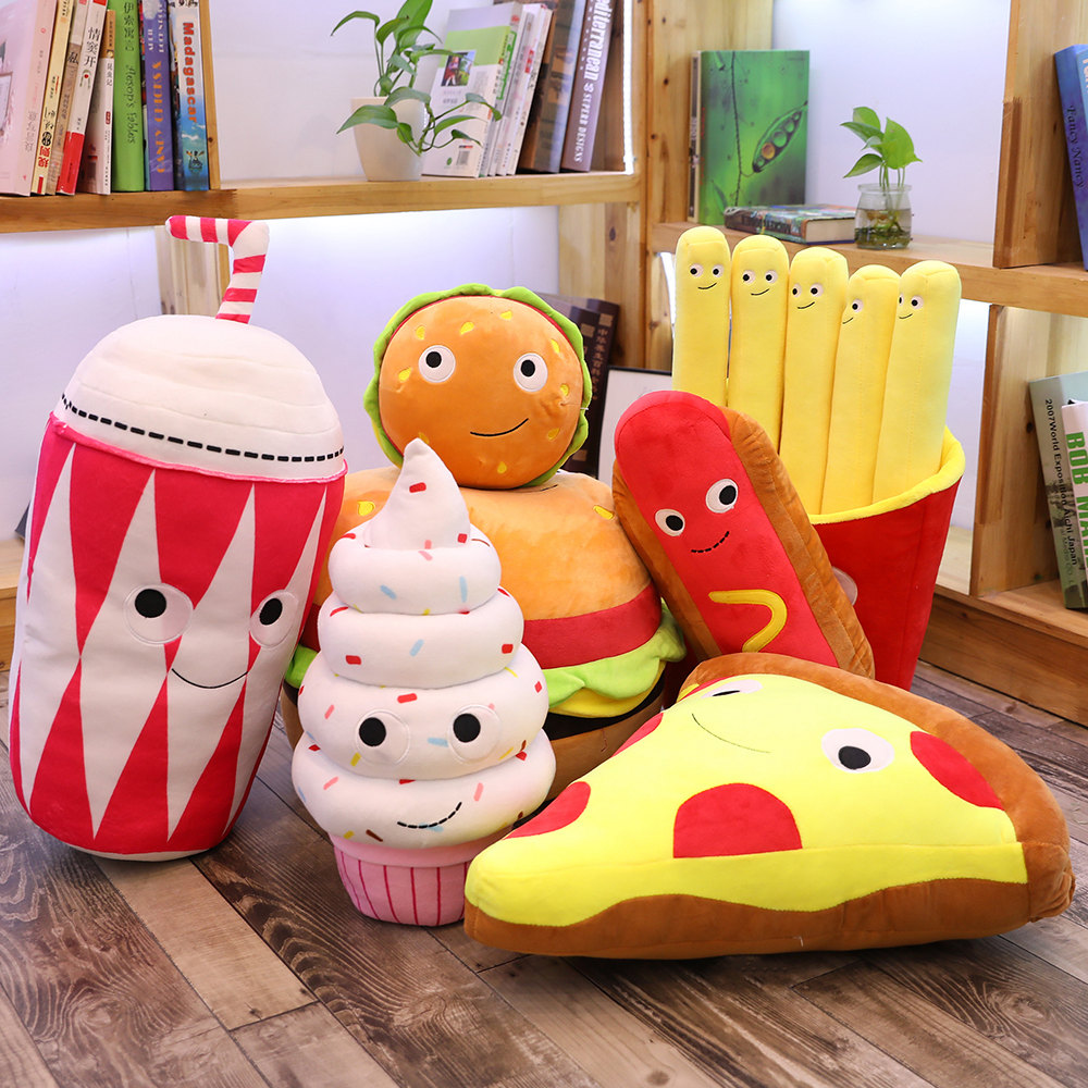 plush hamburger Pizza Toy ice  - Baby Food Doll ulasan dan harga